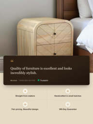 Cayman Two Drawer Wooden Bedside Table - thumbnail 3
