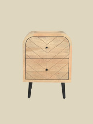 Cayman Two Drawer Wooden Bedside Table - thumbnail 2