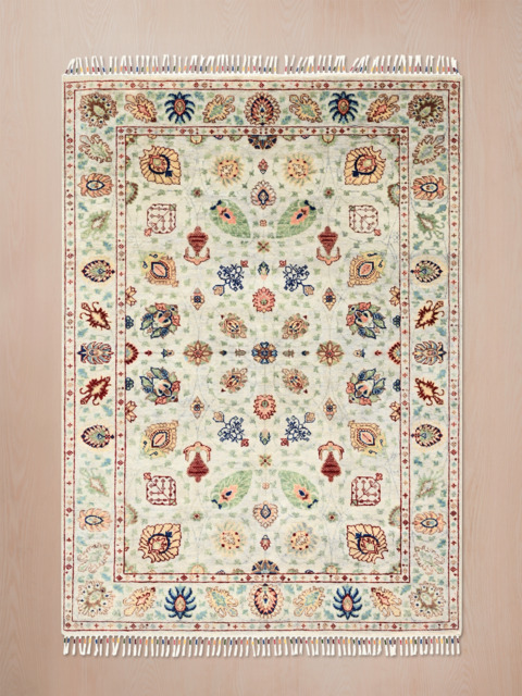Selra Hand-Knotted Wool & Bamboo Silk Rug - Grey - image 1