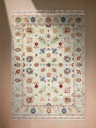 Selra Hand-Knotted Wool & Bamboo Silk Rug - Grey - thumbnail 2