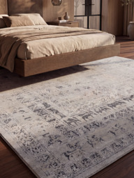Umar Wool & Bamboo Silk Hand-Knotted Rug - Grey