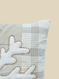 Festive Charm Embroidered Cotton Blend Cushion - thumbnail 5