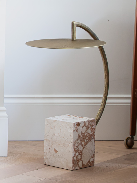 Ambrose Marble-Iron Side Table - image 1