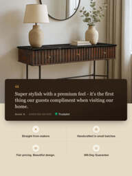 Monroe Black Marble Top Console Table - thumbnail 3