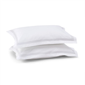 Cotton Collection Sateen Triple Row Cord Pillowcase Pair - thumbnail 1