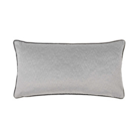 Velvet Contrast Rectangle Cushion - Silver / Charcoal