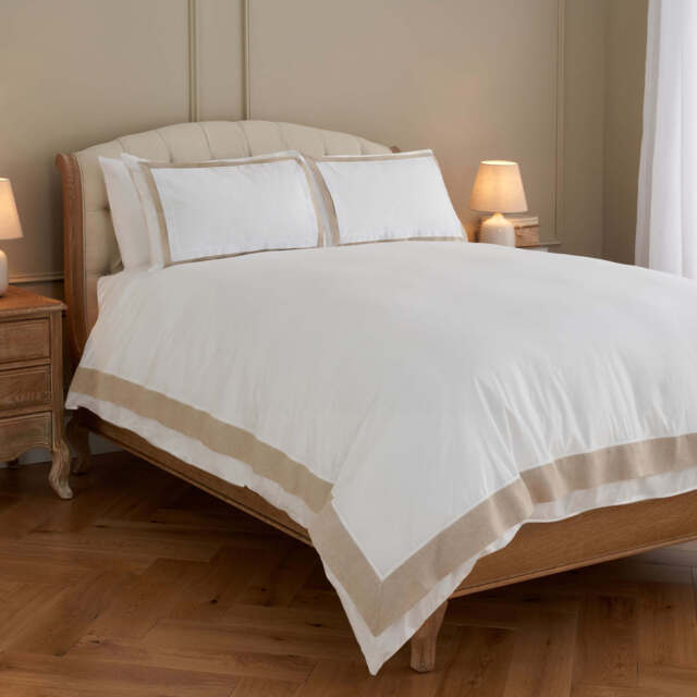 Natural Collection Linen Border Duvet Cover - image 1