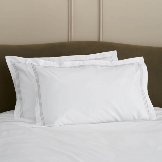Cotton Collection Sateen Triple Row Cord Pillowcase Pair - image 1