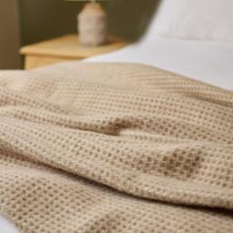 Natural Waffle Throw