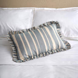 CARMON STRIPE 40X60 FEATHER CUSHION LINEN/BLUE