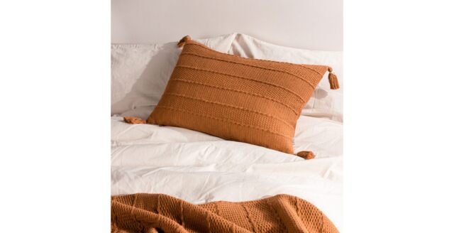 Textured Tassel Cushion