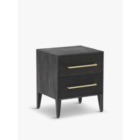 Barker and Stonehouse Onyx 2 Drawer Bedside Black - thumbnail 1