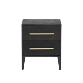 Barker and Stonehouse Onyx 2 Drawer Bedside Black - thumbnail 2