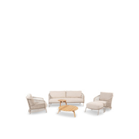 4 Seasons Outdoor LOUNGE SET WITH SOFA, 2 ARMCHAIRS, FOOTSTOOL AND 2 ZUCCA COFFEE TABLES Grey - thumbnail 1