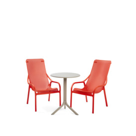 Nardi Net Lounge Set with Table and 2 Lounge Chairs Pink