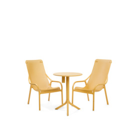 Nardi Net Lounge Set with Table and 2 Lounge Chairs Yellow