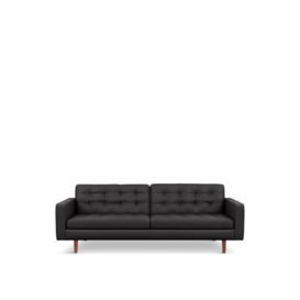 Heal's Hepburn 4 Seater Sofa In Grain Leather Graphite - Size 220x100x85 Black