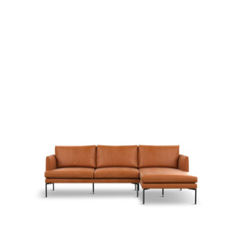 Heal's Matera Right Hand Facing Corner Chaise Sofa Daino Leather - Size 232x150x82 Tan