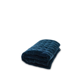 Heal's Velvet Quilt - Size 240 x 260 Blue