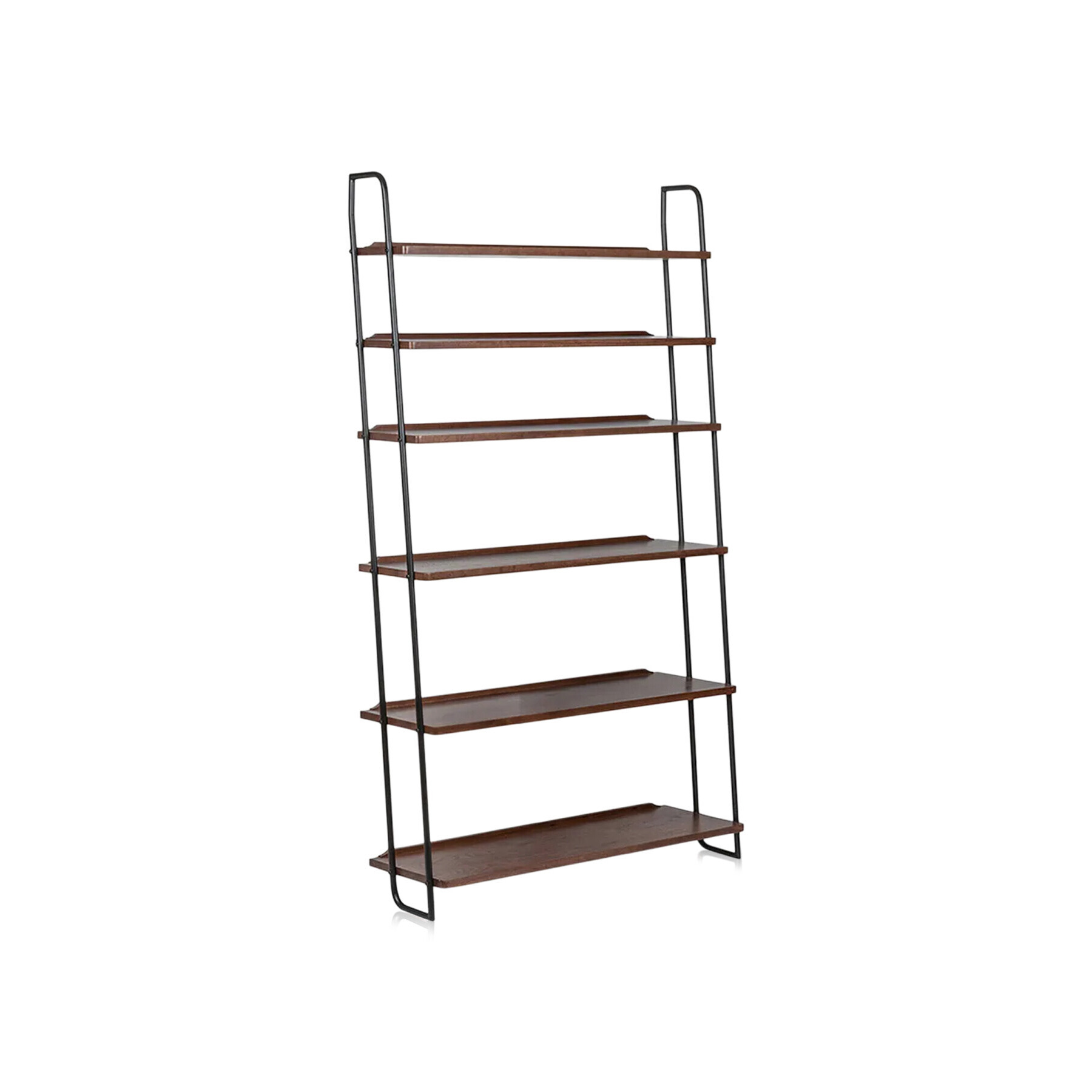 Heal's Brunel Lean To Wide Shelves Dark Wood - Size 100x35x175 Brown - image 1