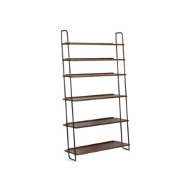 Heal's Brunel Lean To Wide Shelves Dark Wood - Size 100x35x175 Brown