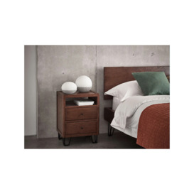 Heal's Brunel Bedside Table Dark Wood - Size 42x34x59 Brown - thumbnail 2