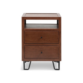 Heal's Brunel Bedside Table Dark Wood - Size 42x34x59 Brown