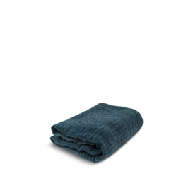 Heal's Velvet Kantha Bedspread - Size 240 x 260 Blue - thumbnail 1