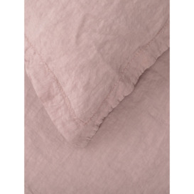 Heal's Washed Linen Fitted Sheet - Size Super King Pink - thumbnail 1