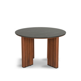 Heal's Riga Side Table Grey Ceramic - Size 36x59x59 WALNUT / GREY