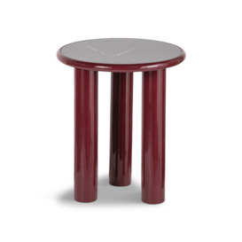 Heal's Lazio Side Table Red / Black Ceramic - Size 46x40x40