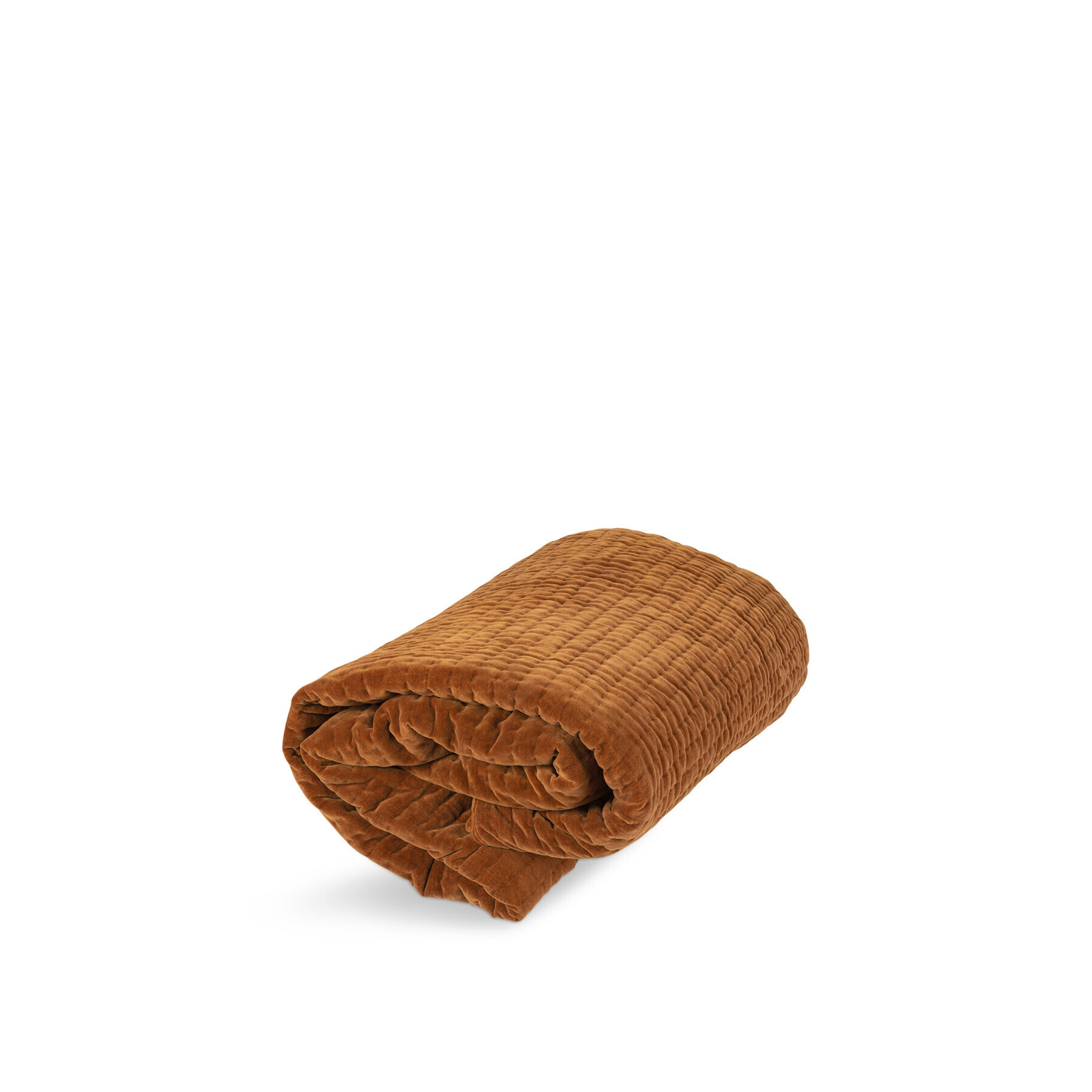 Heal's Velvet Kantha Bedspread Toffee 140 x 200 - Size 200x140 Brown - image 1