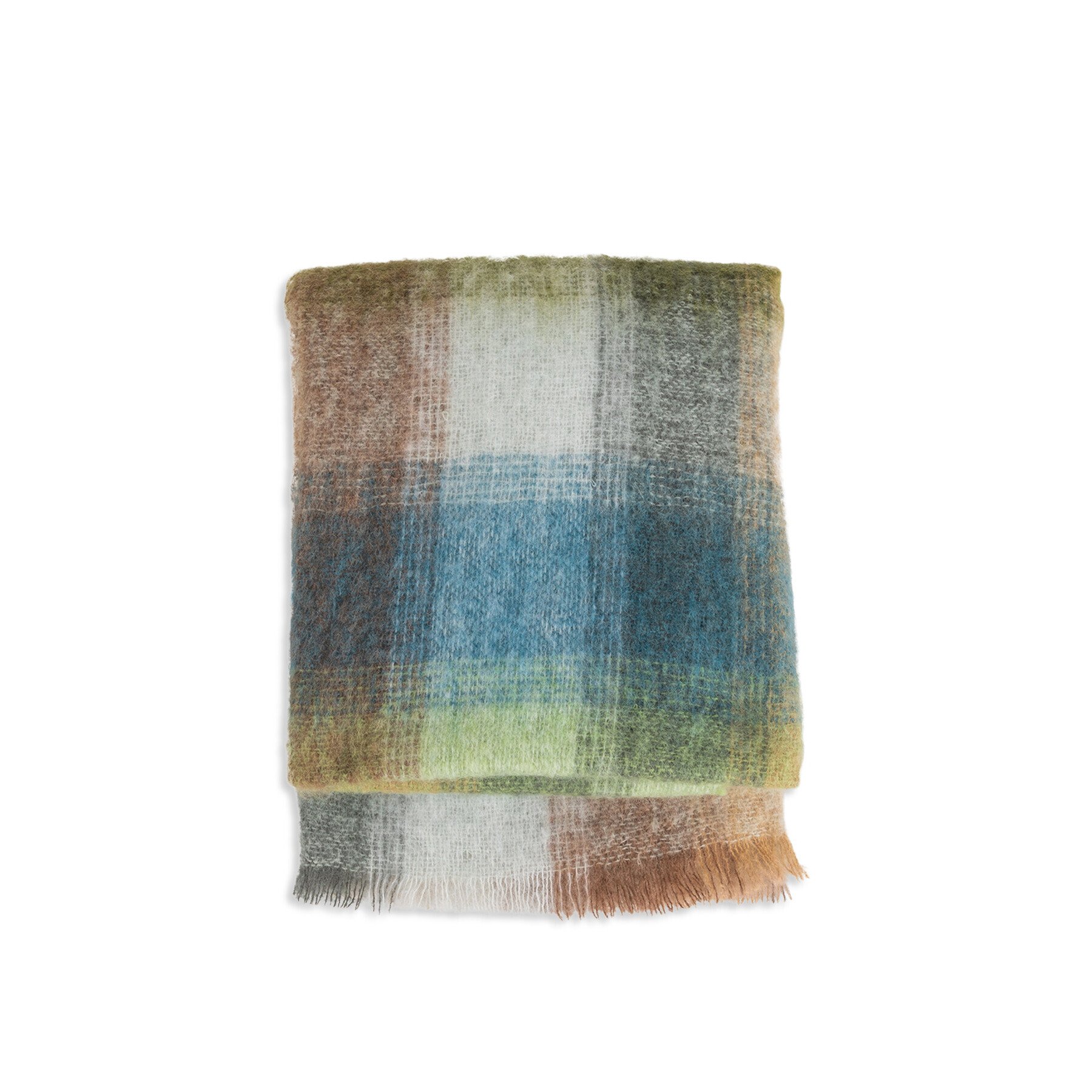 Heal's Mohair Check Throw green - Size 182x137 - image 1