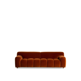 Barker and Stonehouse Lavinia Terracotta Velvet Large 3 Seater Sofa Red - thumbnail 1