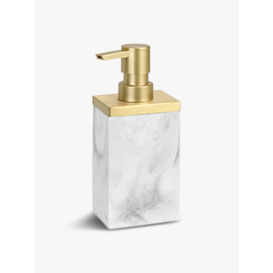 Andrea House Marble Brass Soap Dispenser White - thumbnail 1