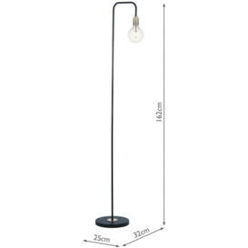 Dar Lighting Keifer Floor Lamp Black - thumbnail 2