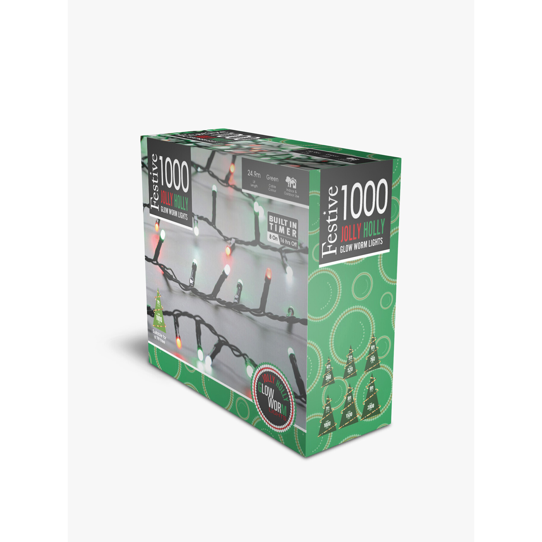 Christmas Jolly Holly 1000 Glow Worm Lights - image 1