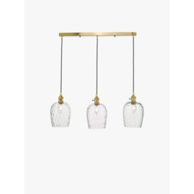 Dar Lighting Hadano 3 Light Brass Suspension with Dimpled Glass Shades Gold