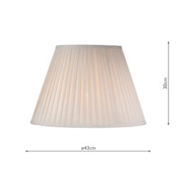 Dar Lighting Taupe Cotton Tapered Drum Shade 43cm Beige - thumbnail 2