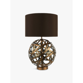 Dar Lighting Voyage Table Lamp with Lined Shade Bronze