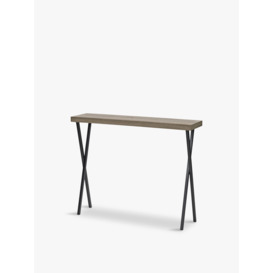Dar Lighting Data Oak Style Effect Console Table Brown - thumbnail 1