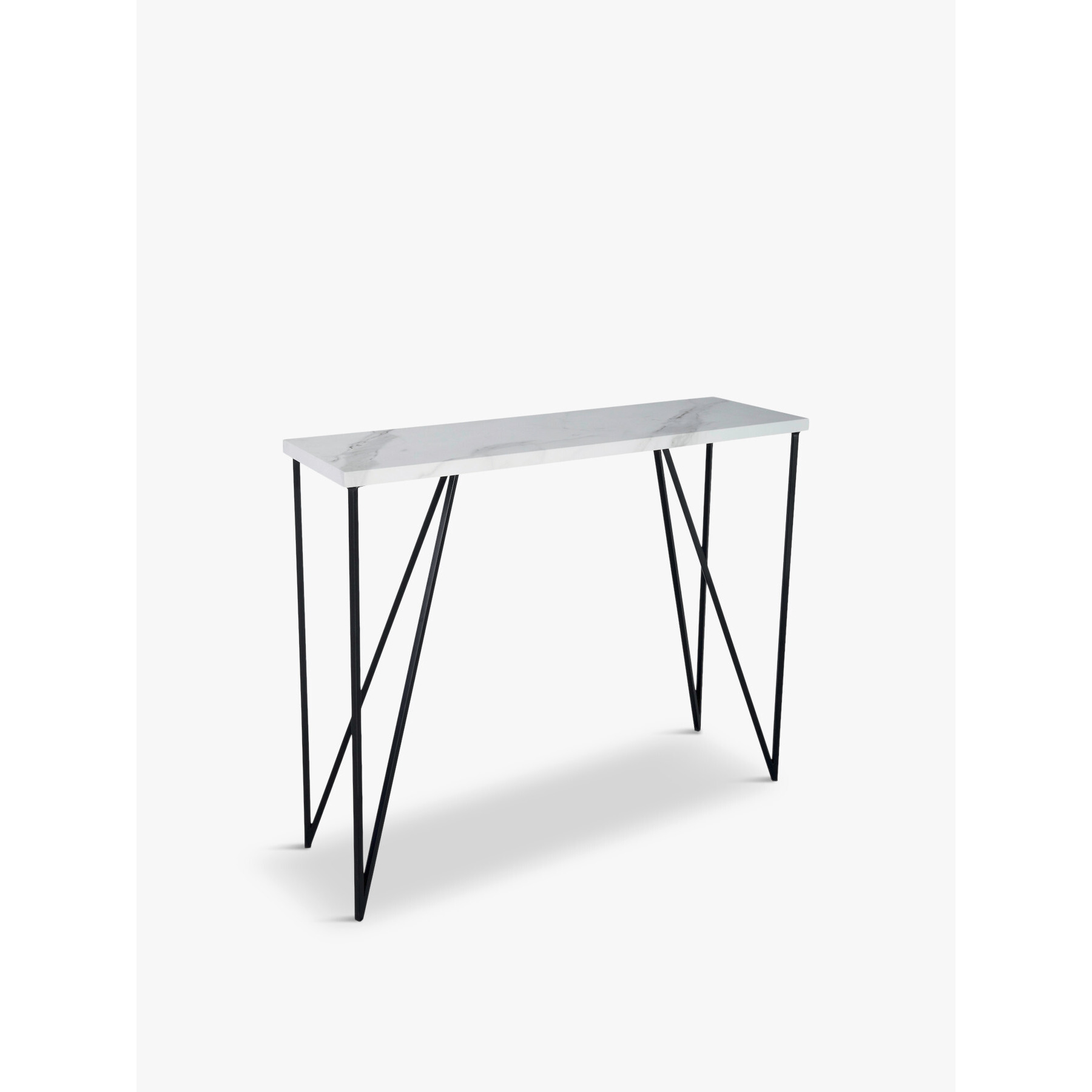 Dar Lighting Fotini White Marble Effect Console Table - image 1