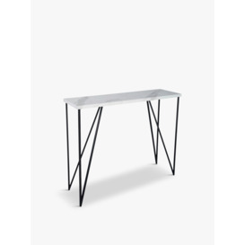 Dar Lighting Fotini White Marble Effect Console Table