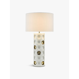 Dar Lighting Dimple 1 Light Ceramic Table Lamp with Shade White
