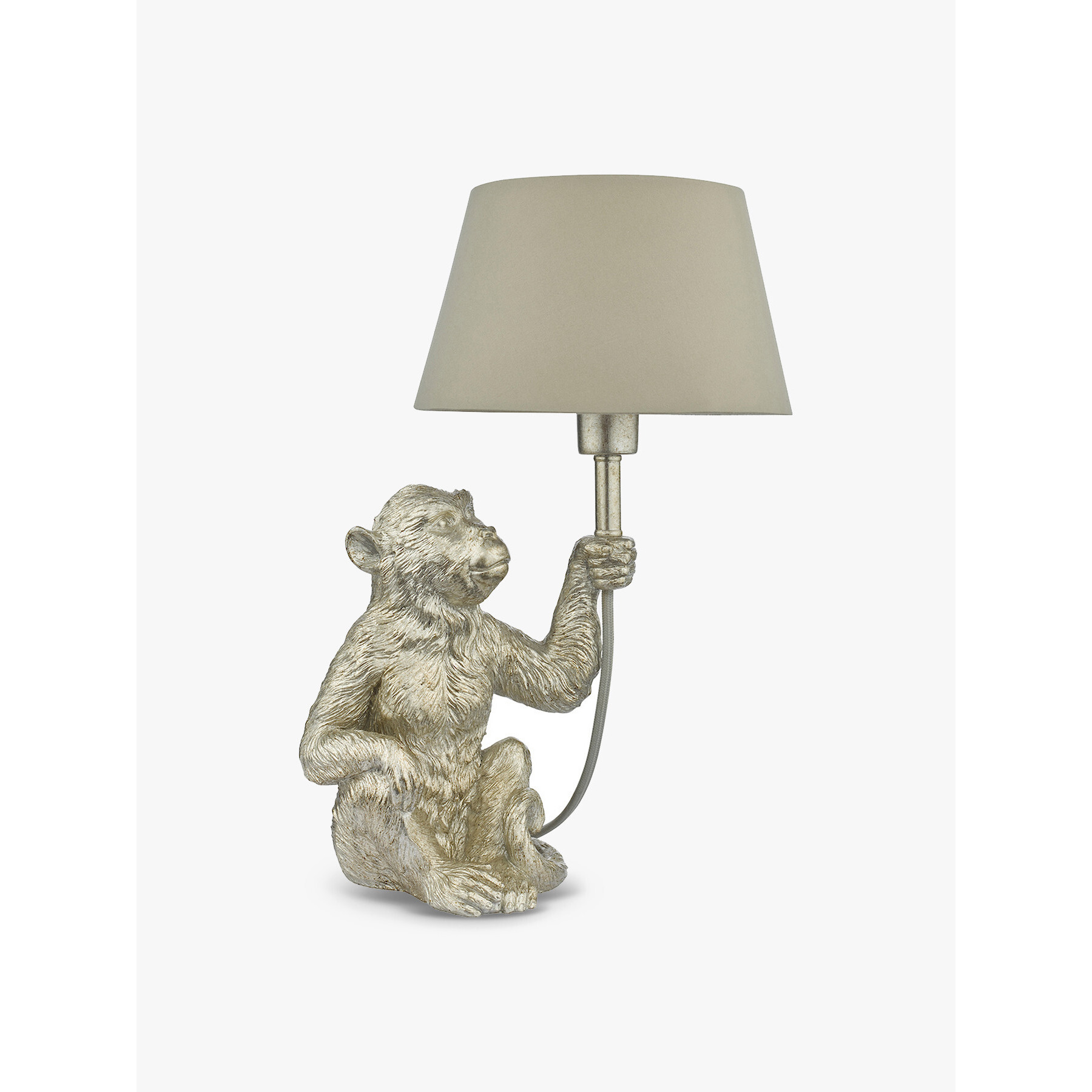 Dar Lighting Zira 1 Light Monkey Table Lamp with Shade Silver - image 1