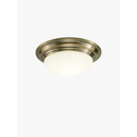 Dar Lighting Barclay Small Flush IP44 Antique Brass Bronze