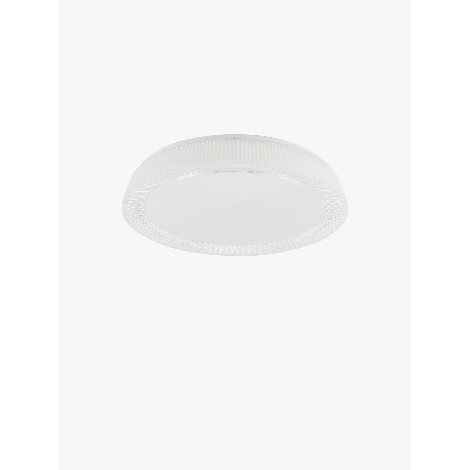 Dar Lighting Udell Flush Acrylic LED Ceiling Light Silver - image 1