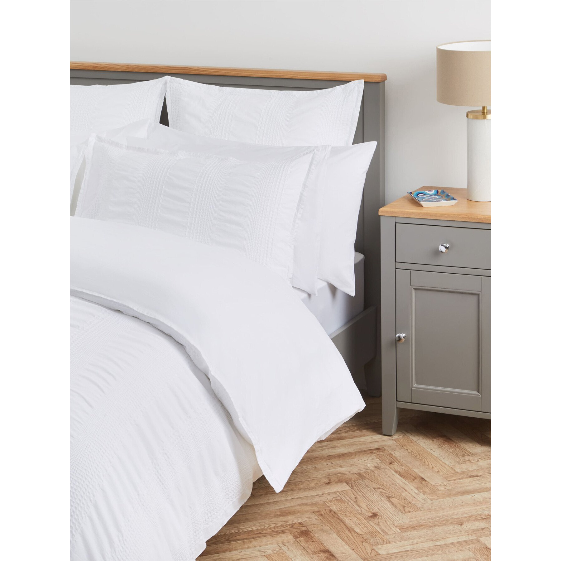 Fenwick at Home York Cotton Bedlinen Duvet Cover - Size Double White