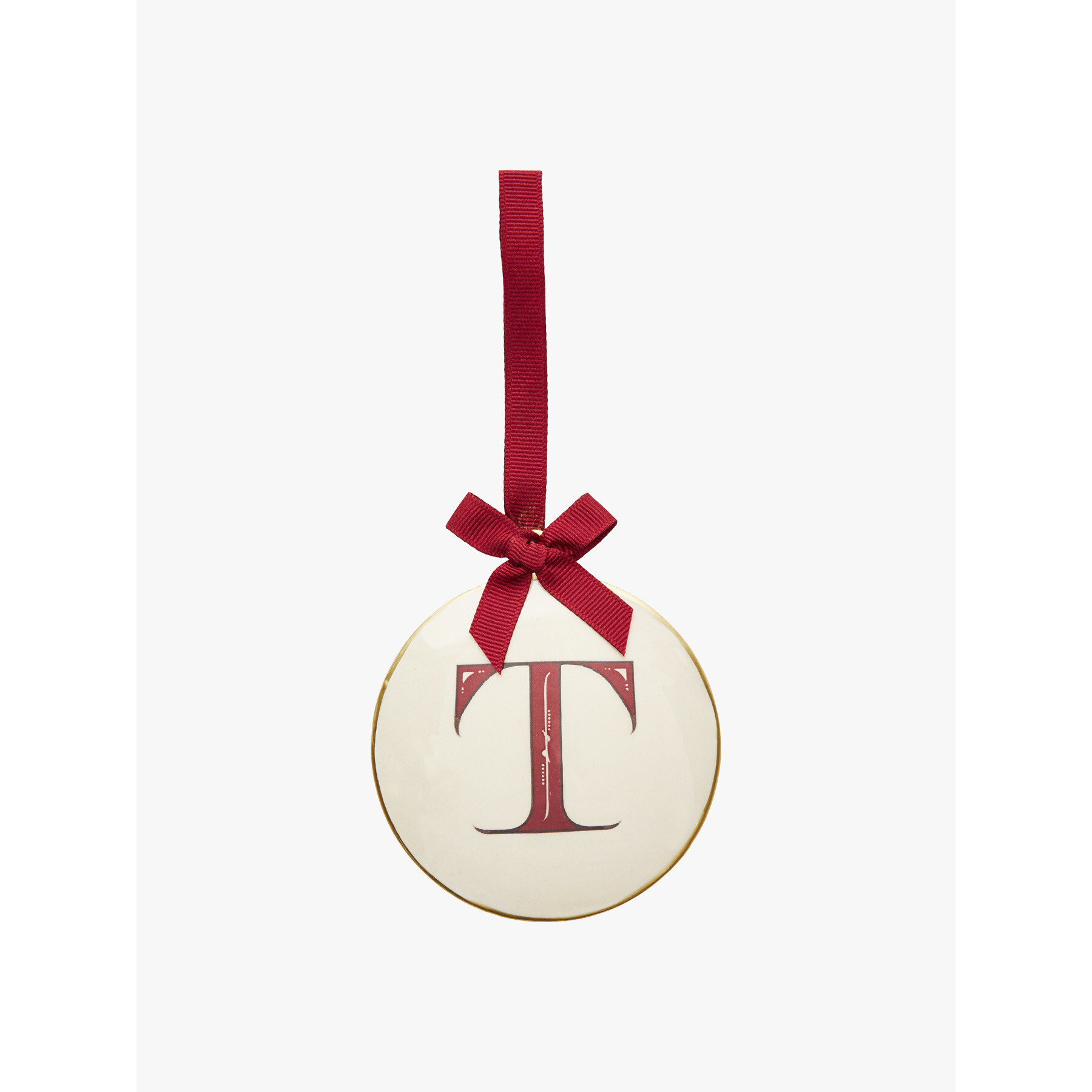 Tinker Tailor Enamel Round Letter T Decoration