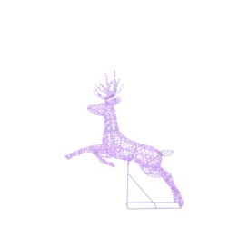 Christmas Richmond Leaping Stag - White Rattan